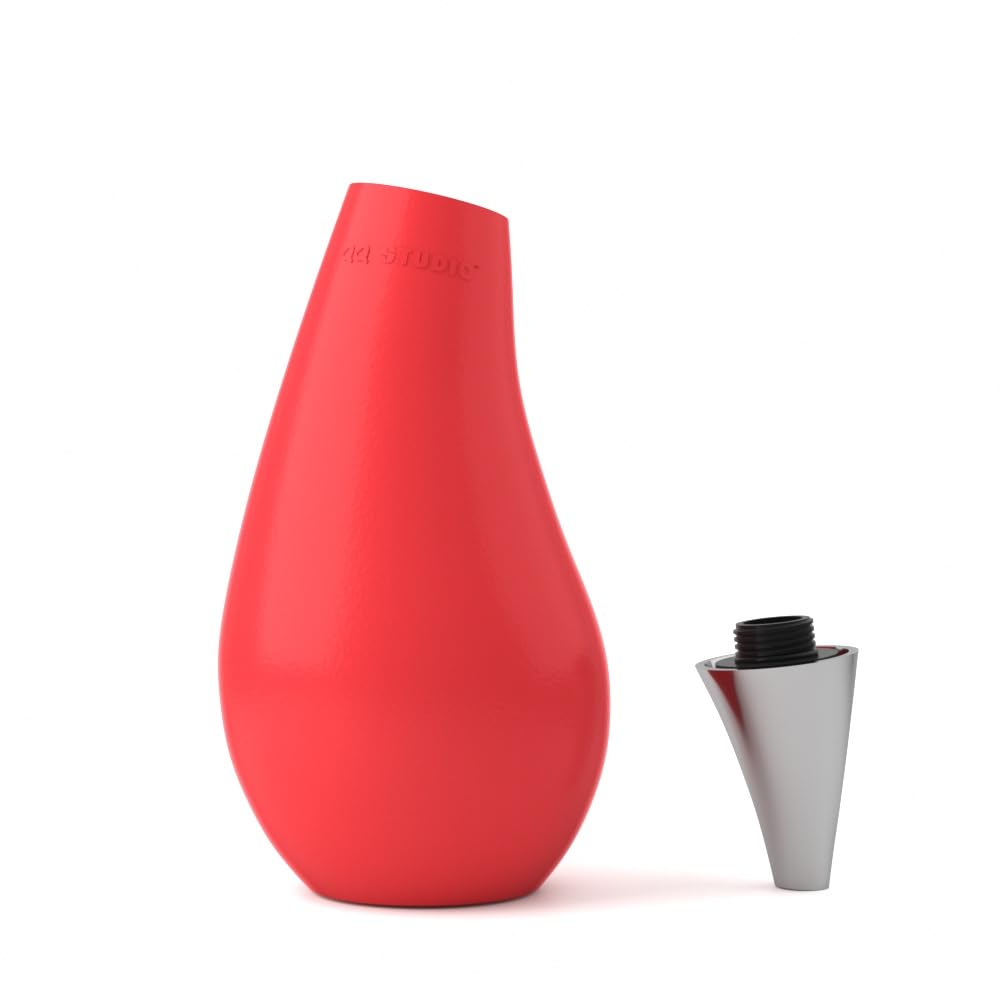 Kitchen Bathroom Counter Top Squeezable Soap Dispensers Tear Drop Shape Bottle (Red, 7Oz)