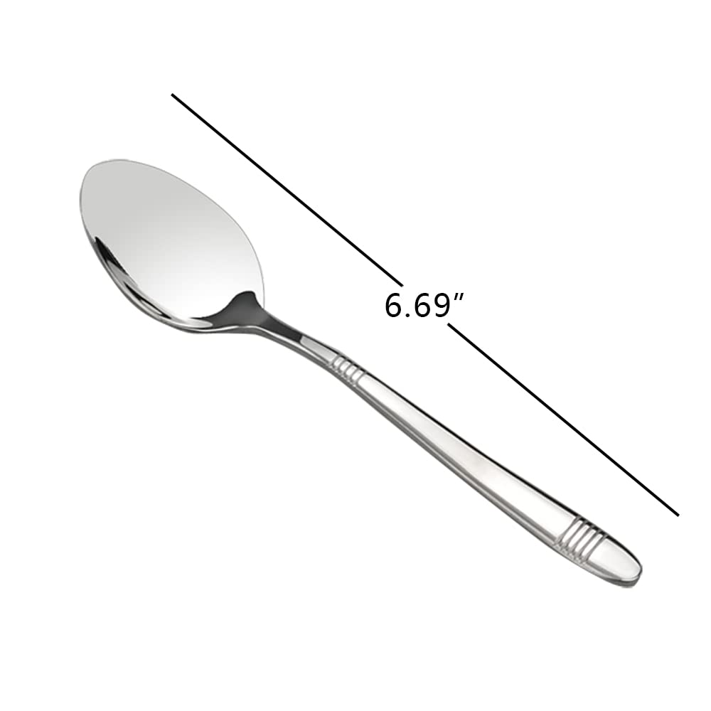 Begale 12-Piece Stainless Steel Dessert Spoons, Small Spoon
