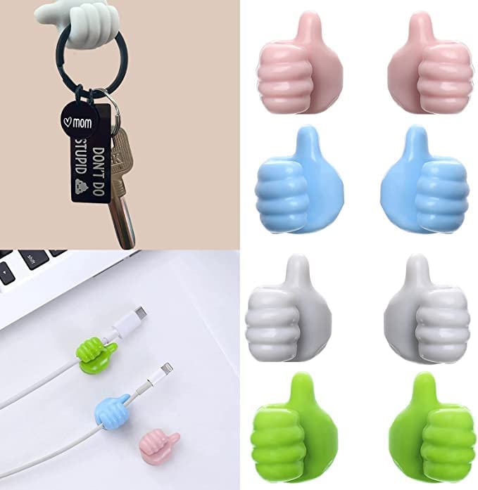 Jaimin Creation Thumb Shape Key Hooks Multifunctional Clip Holder Small Hand Wall Hooks Cute Car Adhesive Hooks Personalized Cre