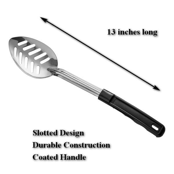 3 Pcs Large Slotted Spoons Stainless Steel, Cooking Spoons, Slotted Spoons For Cooking, 13 Inches Metal Slotted Spoons, Slotted