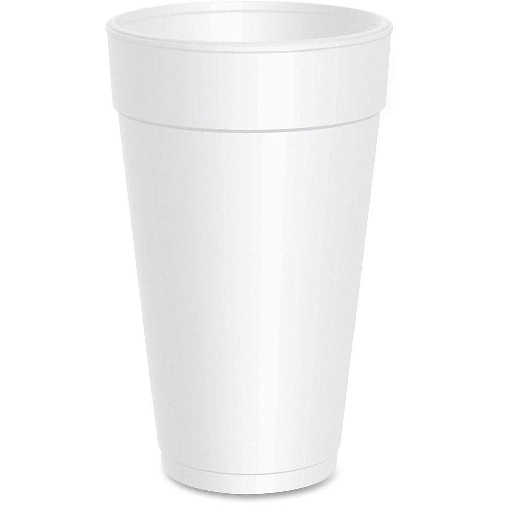 Dart 20J16 3.7'' Top And 2.4'' Bottom Diameter, 6.1'' Height, 20 Oz Big Drink Foam Cup (Case Of 500), White