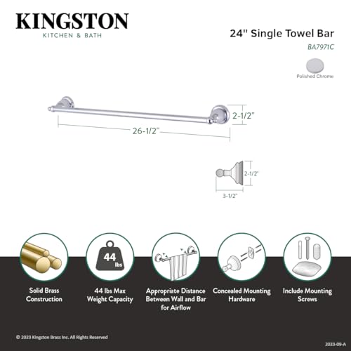 Kingston Brass BA7971C English Vintage 24'' Towel Bar  Polished Chrome