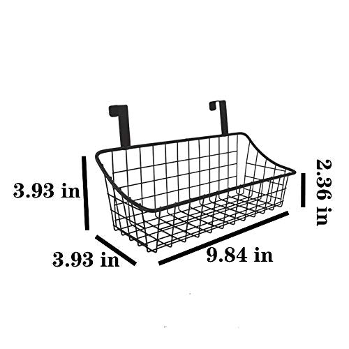 LeleCAT Grid Storage Basket, Iron Hanging Organizer, 2 Pack, Black, Model 2510X2H, Over the Cabinet Door, Versatile Storage Solution