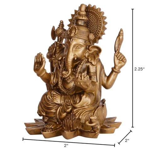 Artvarko Resin Ganesha Ganesh Bhagwan Small Idol Ganpati Murti Statue For Car Dashboard Home Office Entrance Decor Diwali Gift (