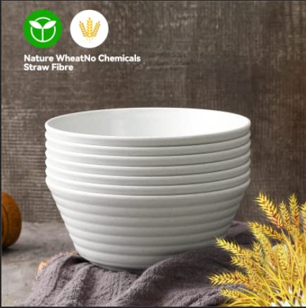Duoluv Cereal Bowl, Set Of 8 Soup Bowls 36 Ounces Unbreakable Wheat Straw Bowls Microwave Dishwasher Safe Reusable Bowls For Kit