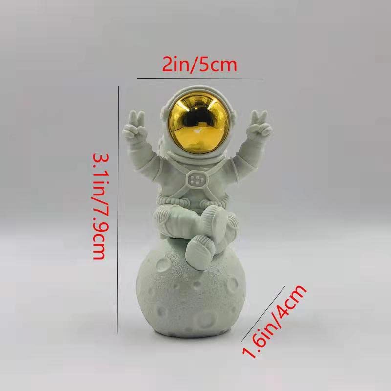 BUBUHSHM Figurine Statue Astronaut Sculpture Spaceman D  cor,Sculptures Home D  cor,White Shelf Decoration,Tabletop Decoration,C