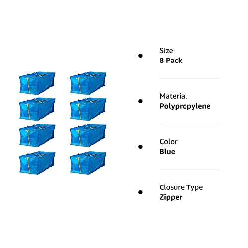 Ikea 901.491.48 Frakta Storage Bag, Blue, 8 Pack