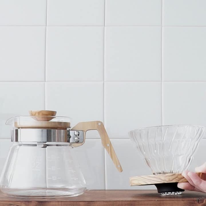Hario Glass Coffee Server, 600Ml, Olive Wood
