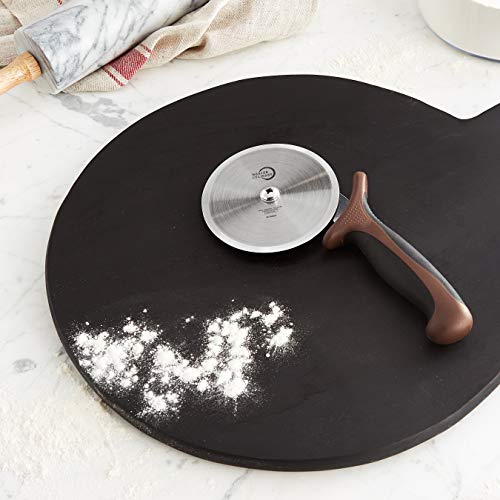 Mercer Culinary Millennia Pizza Cutter With Brown Handle, 4 Inch Wheel, Stainless Steel