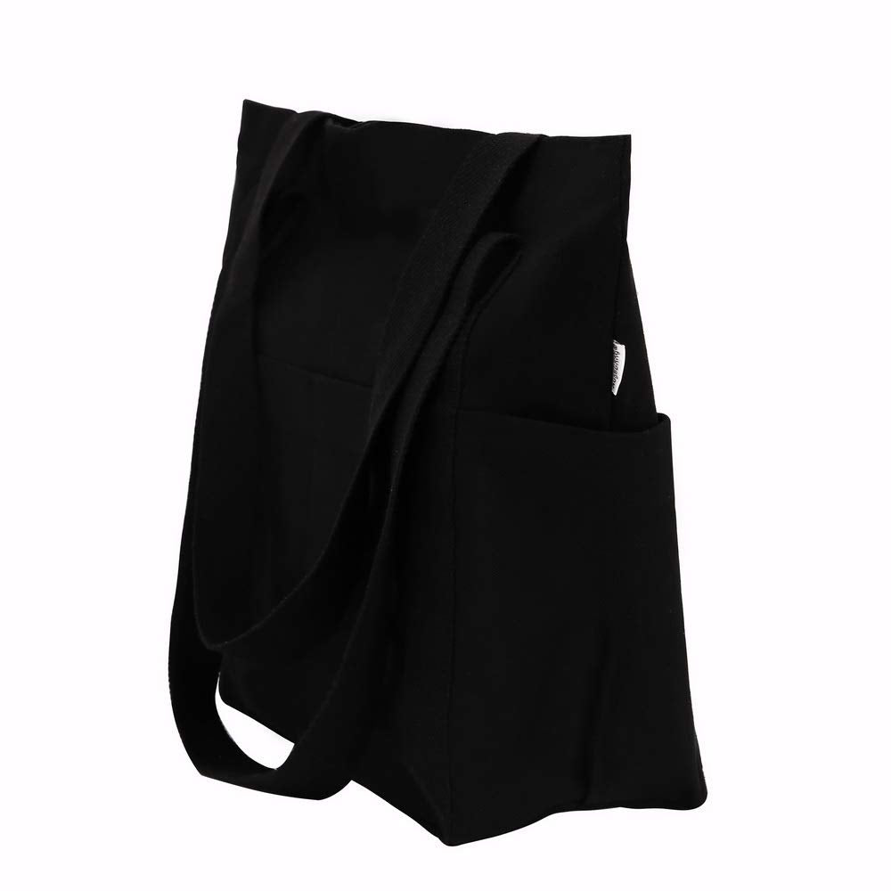 Augbunny Xl Heavy Duty Canvas Grocery Bag Multi Purpose Tote Outer Pockets