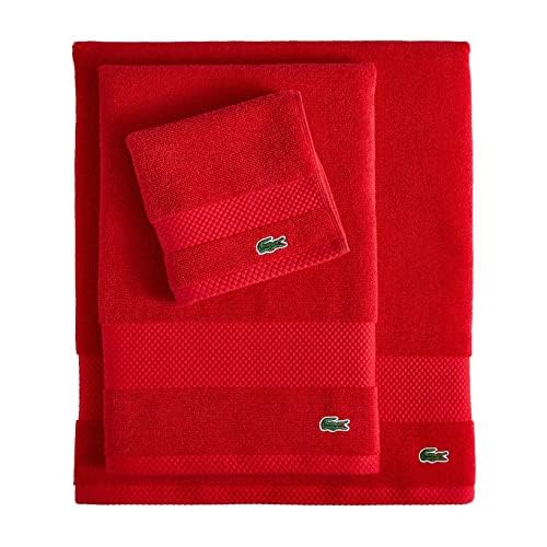 Lacoste Heritage Supima Cotton Wash Cloth, Formula One, 13'' X 13''