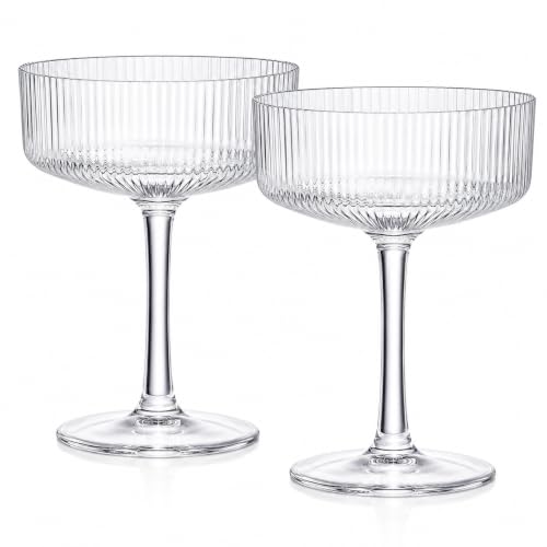 Barcelona Acrylic Champagne Coupe Cocktail Glassware, Set of 2