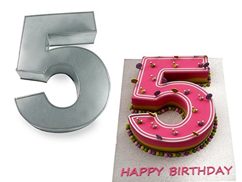 EUROTINS Small Number Birthday Wedding Anniversary Cake Tin  10 x 8 (2.5 deep) (5)