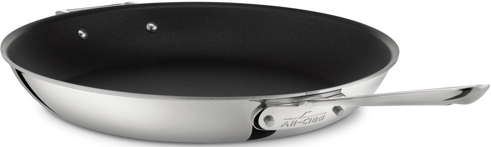 All-Clad 4114 Ns R2 Stainless Steel Tri-Ply Bonded Dishwasher Safe Pfoa-Free Nonstick Fry Pan/Cookware, 14-Inch, Silver