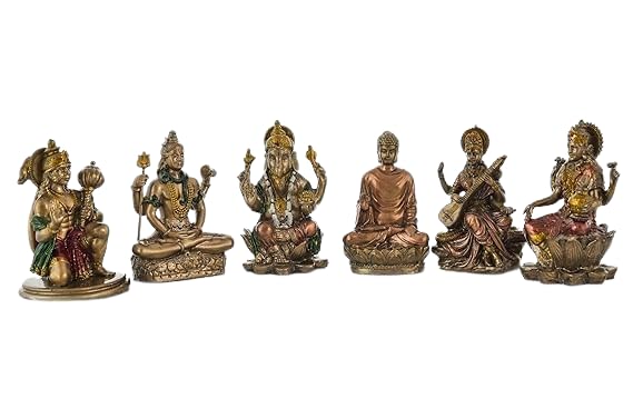 Soni Craft Handicraft Polyresin Combo Set Laxmi Ji Ganesh Ji Hanuman Ji Swarsati Ji Budh Ji Bhagwan Shiv Ji Home Temple Decorati