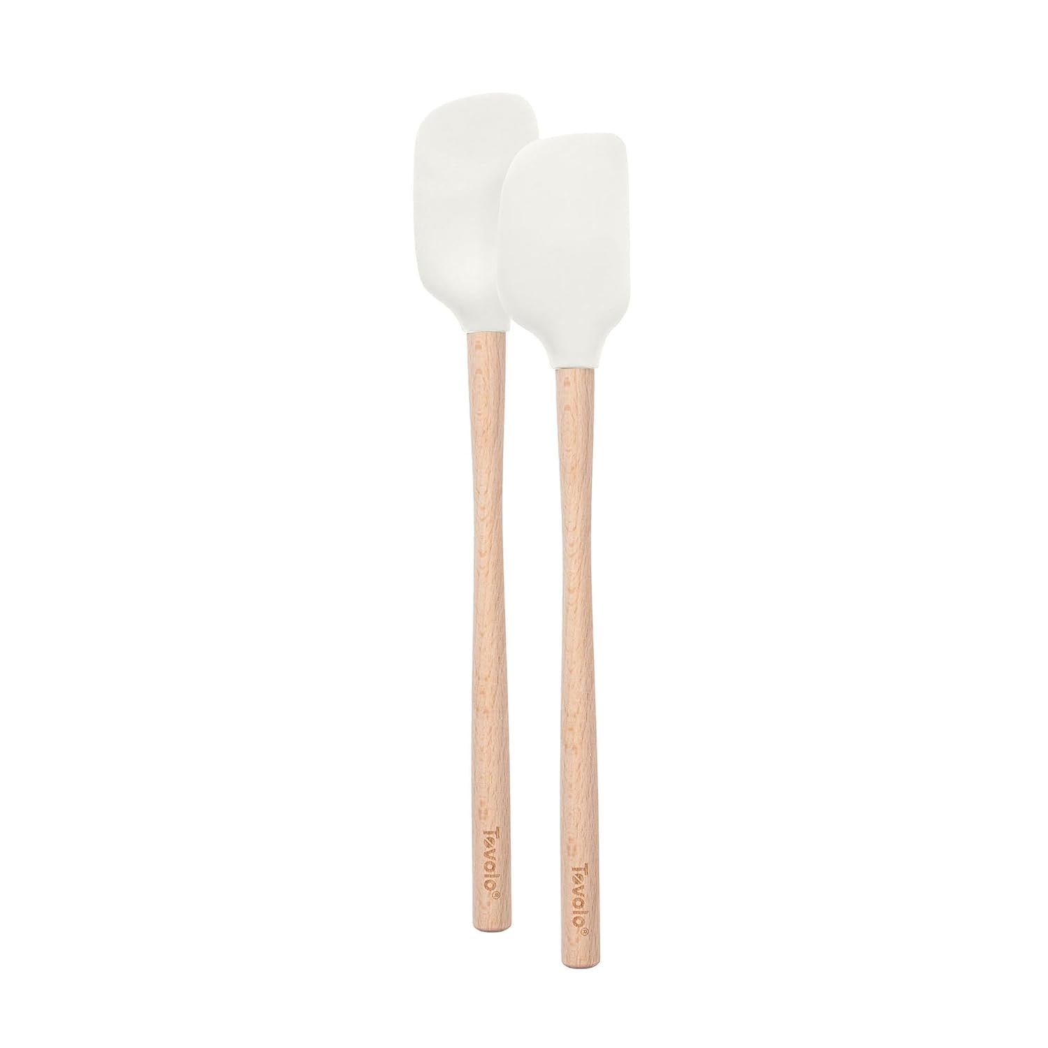 Tovolo Mini Spoon Spatula Wooden Handle Set for Cooking and Baking, Heat Resistant Safe for Cast Iron BPA Free Silicone Mixing T