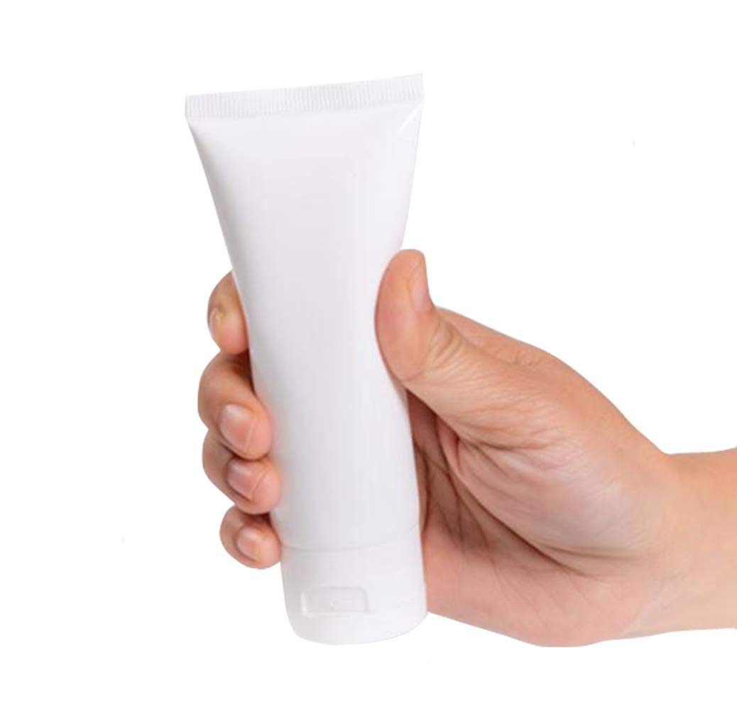 20Pcs 100Ml/3.4Oz White Plastic Facial Cleaner Soft Tube Bottles Empty Refillable Travel Makeup Sample Packing Container Storage