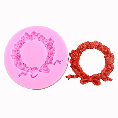 Bow Wreath Garland Silicone Mold For Diy Fondant Candy Making Chocolate Molds Lollipop Desserts Ice Cube Gum Clay Soap Biscuit P