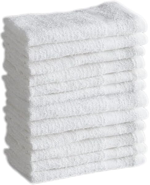 Quba Linen 100% Cotton - Wash Cloth Set - Pack Of 24, Flannel Face Cloths, Highly Absorbent And Soft Feel Fingertip Towels (Whit