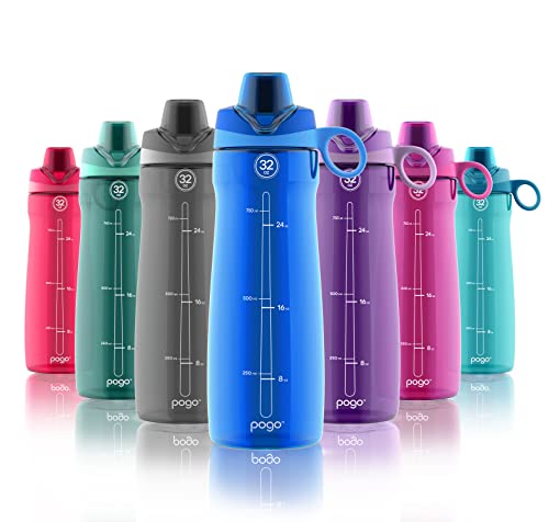 Pogo Bpa-Free Tritan Plastic Water Bottle With Chug Lid, 18 Oz, Blue