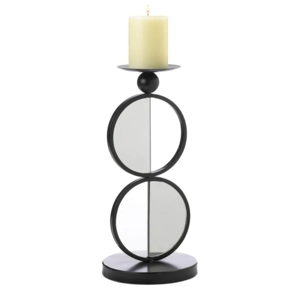 Gallery of Light 10018635 Duo Mirrored Candleholder, White