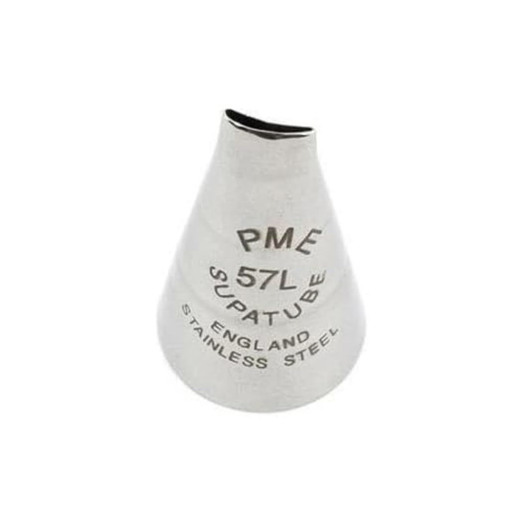 Pme, 57L Seamless Stainless Steel Medium Petal Supatube Decorating Tip, For Left Handed Use