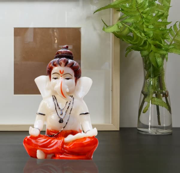 Miss Peach Lord Ganesh Ji Idol Ganesha Murti For Home Office Dcor,Orange