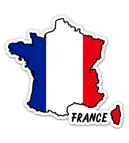 Squiddy France Map with Flag - Vinyl Sticker for Car, Laptop, Notebook - 5