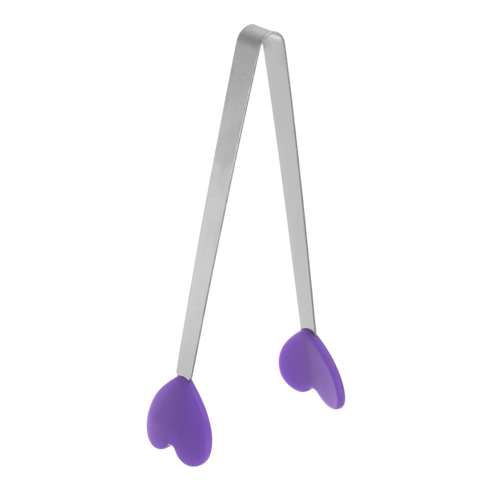 Harfington Mini Food Tongs 5.3 Heart Shape Stainless Steel With Silicon Tips Small Cooking Tongs Kitchen Food Tongs Serving Ton