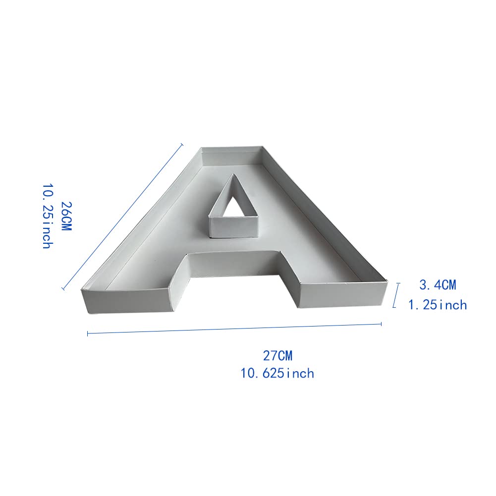 10A Shaped Cardboard Letter Mache Chocolate Sweets Candy Container Box (White,A )