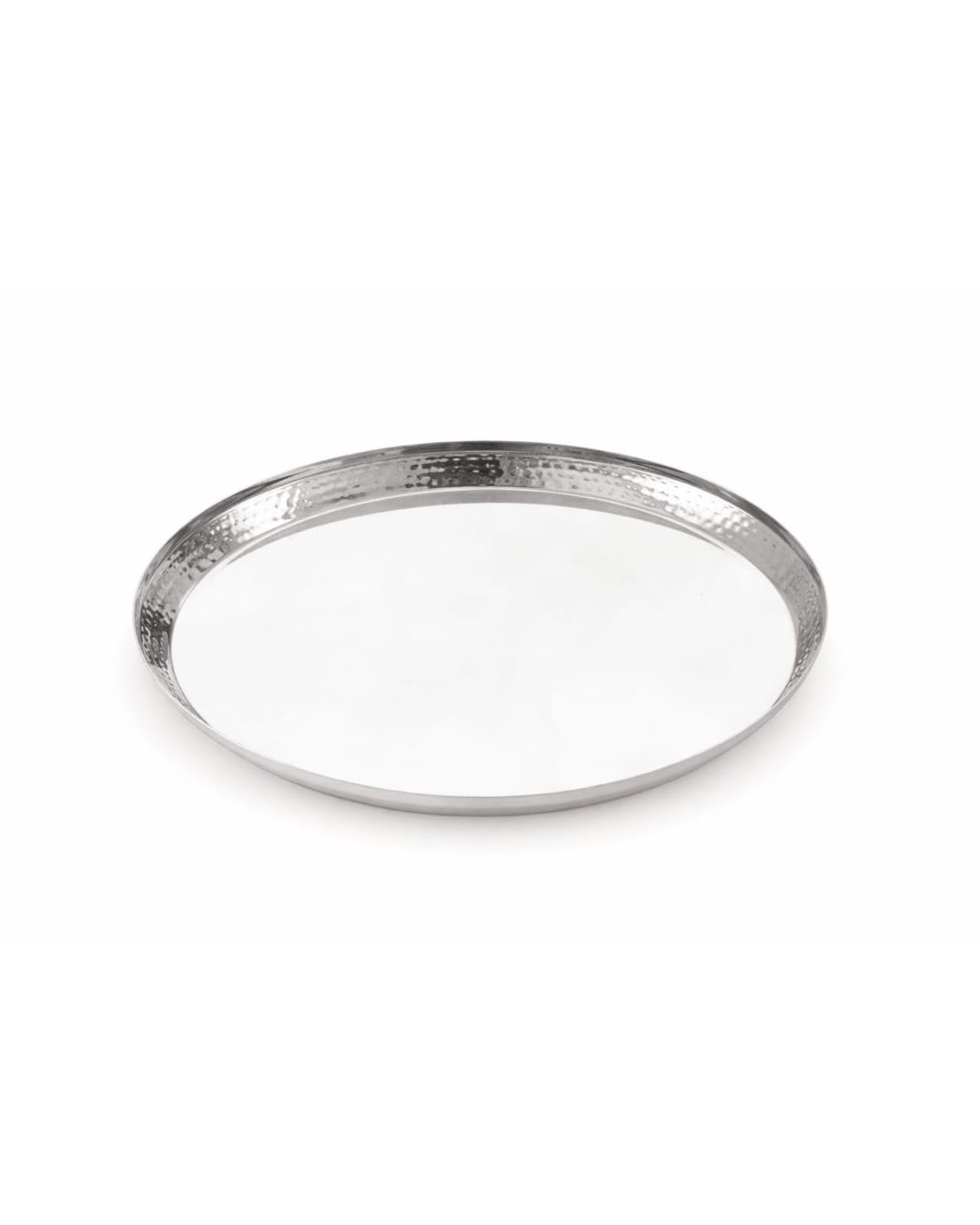 Tosaa Stainless Steel Hammered Finish Dinner Plate Pack of 1  Stylish Hammered Texture for A Modern and Elegant Look. Makes A C