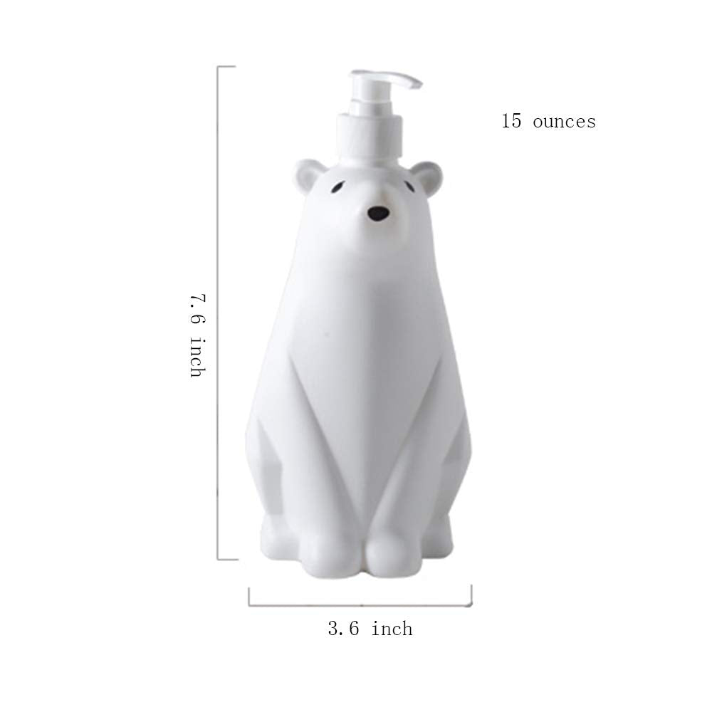 Gaolinci Cute Polar Bear Soap And Lotion Dispenser For Kitchen Or Bathroom,White