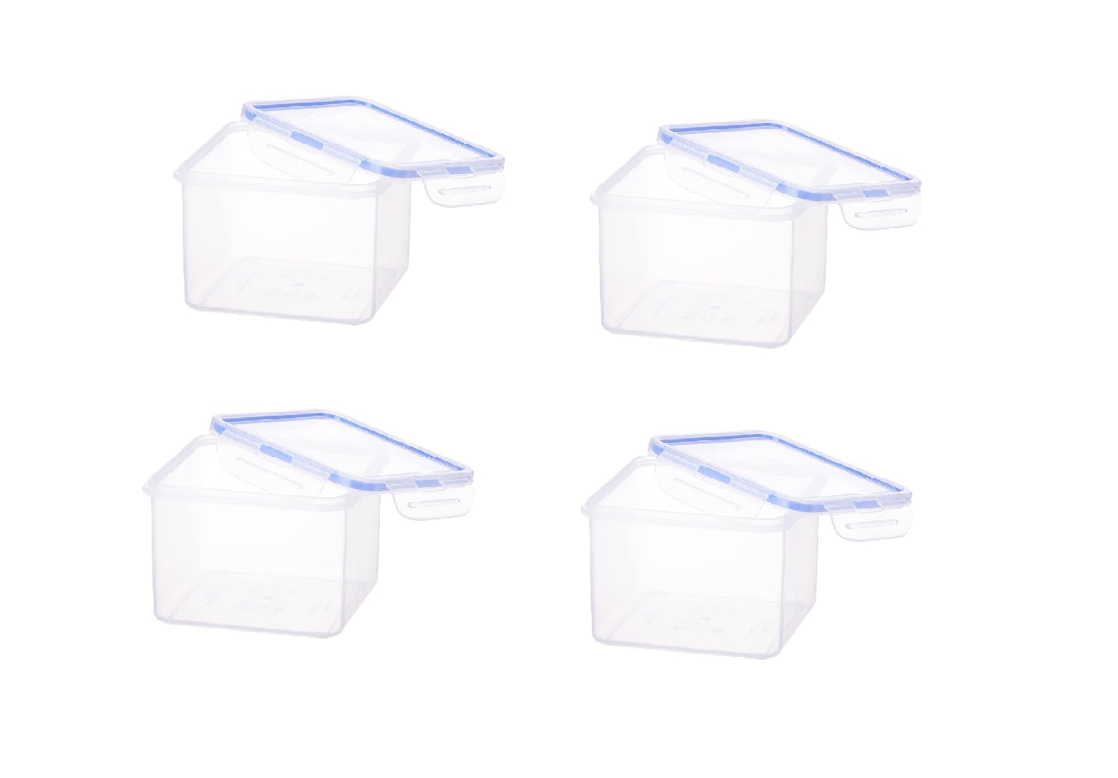 Aristo Lock & Fresh 202 Plastic Storage Container For Storing Grains, Pulses, Rice, Wheat Etc  Set Of 4 1500 Ml, Transparent Cl