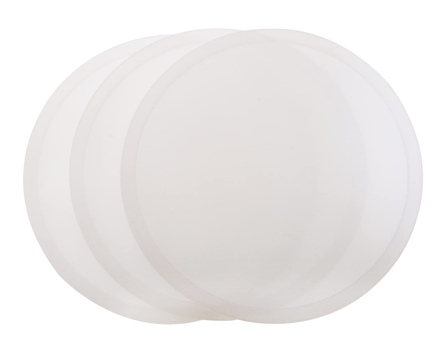 Onlykxy 3 Pieces 3.93 Inch Silicone Coasters, Round Coasters For Drinks, Beverage Coffee Tea Coaster (White Translucent)