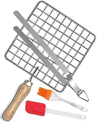 Jemei Roasting Tong Set Includes Chapati Roaster, Tong, Spatula Pastry Brush And Silicone Spatula For Cake Mixer (Pack Of 4) Kit