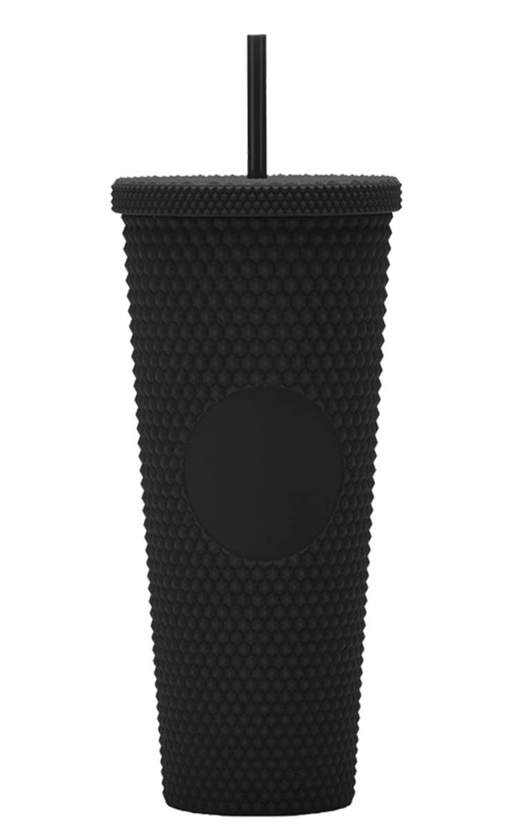 Essasea 24Oz Diy Studded Tumbler.Matte Black Studded Tumbler With Lid And Straw.Reusable Double Walled Insulated Travel Tumbler.