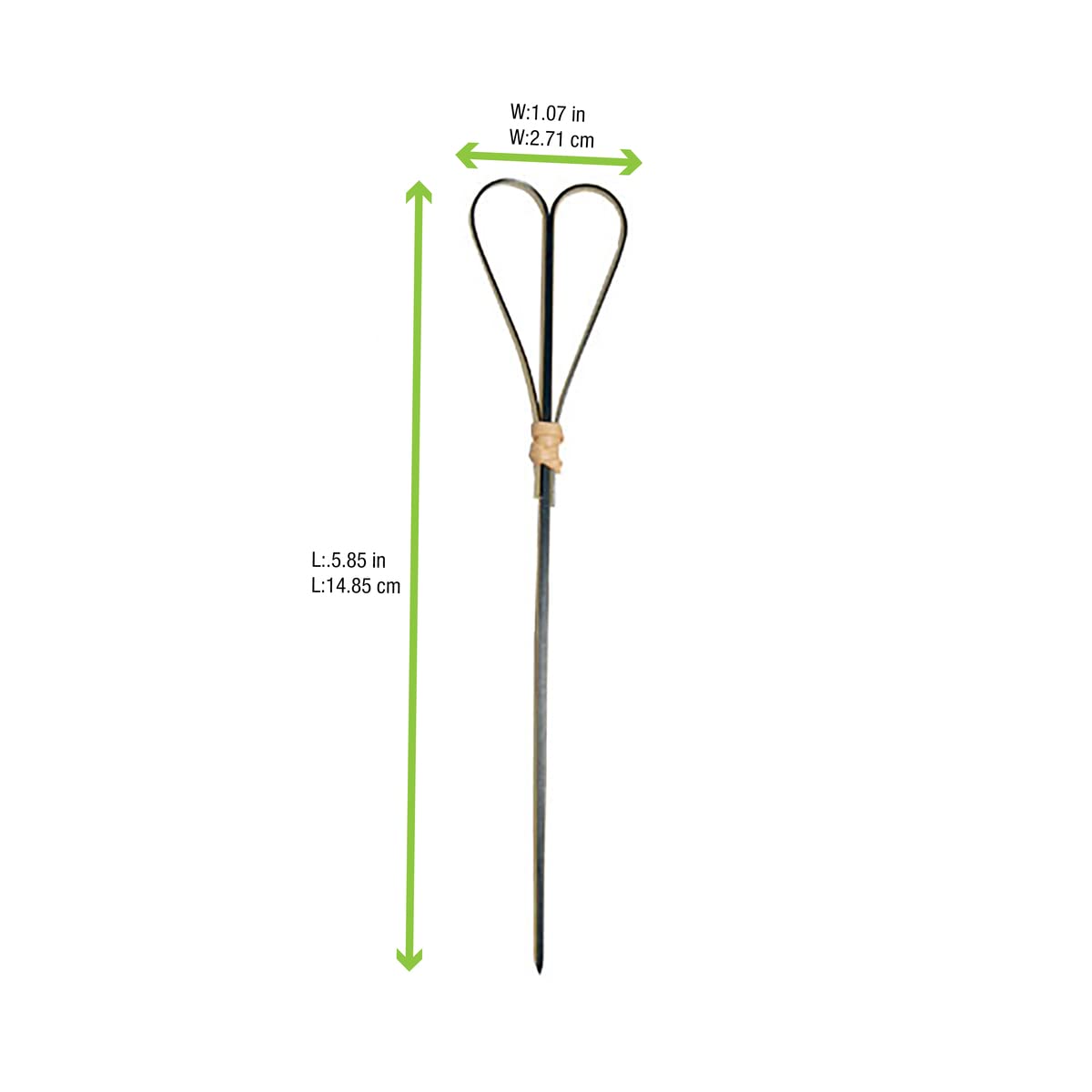 Packnwood 209Bbfotsy15 - Heart-Shaped Bamboo Picks - Black Bamboo Skewer With Looped Heart Design - Natural Bamboo Picks Appetis