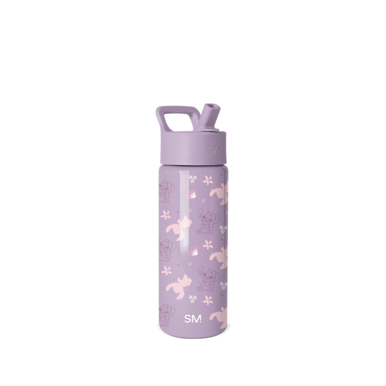 Simple Modern Disney Stitch Kids Water Bottle with Straw Lid | 18oz Insulated Stainless Steel Kids Tumbler & Spill Proof Toddler