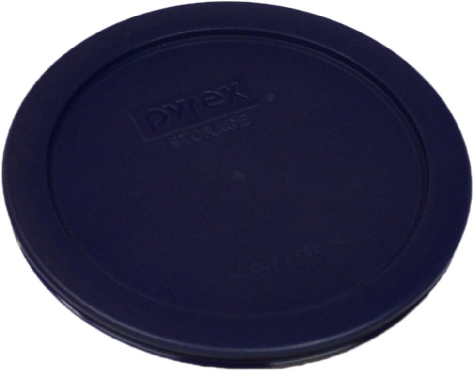 Pyrex 7200-Pc Round Storage Cover For Glass Bowls, Dark Blue (4-Pack)