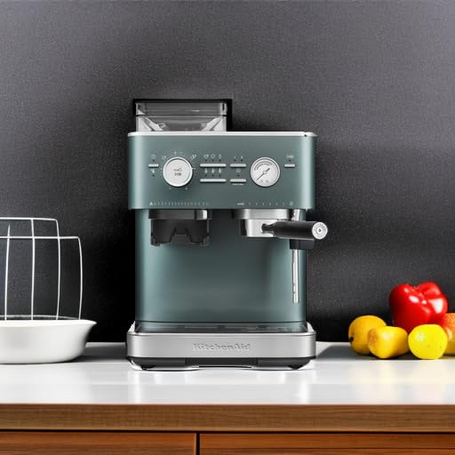 Kitchenaid Semi Automatic Espresso Machine With Burr Grinder, 2.5L, Juniper, Kes6551Jp