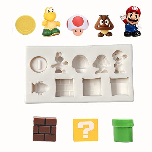 Guratapa 9 Hole Suitable For Super Mario Yoshi Dragon Mushroom Gold Coins Silicone Molds For Diy Fondant Candy Making Chocolate