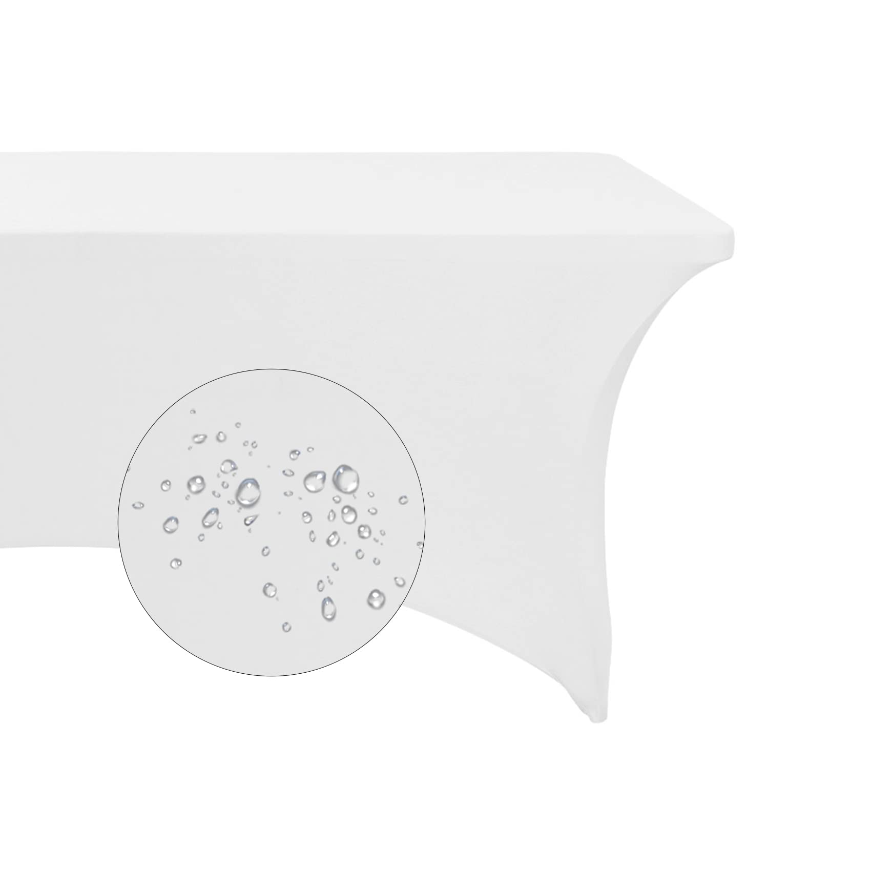 Eccwai Spandex 4Ft Waterproof Table Cover For Party,Wedding, Banquet, And Events(White)