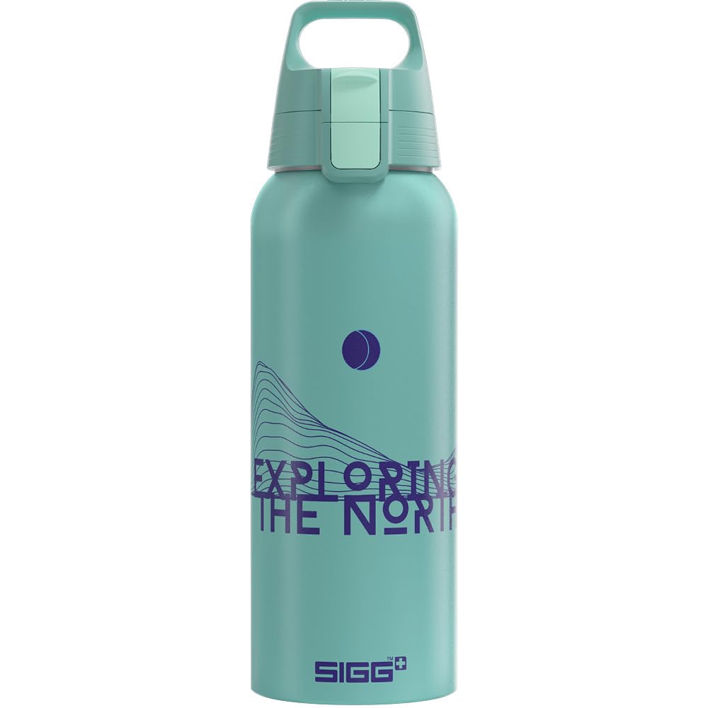 Sigg  Aluminum Water Bottle  WMB Pathfinder Glacier  Climate Neutral Certified  Leakproof  Lightweight  BPA Free  Light B