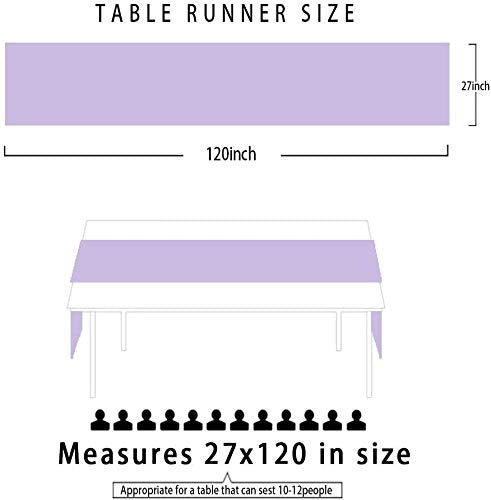 10 Pieces 10Ft Chiffon Table Runners Light Purple Sheer Rustic Wedding Table Runner Elegant Bridal Party Decorations 27X120 Inch