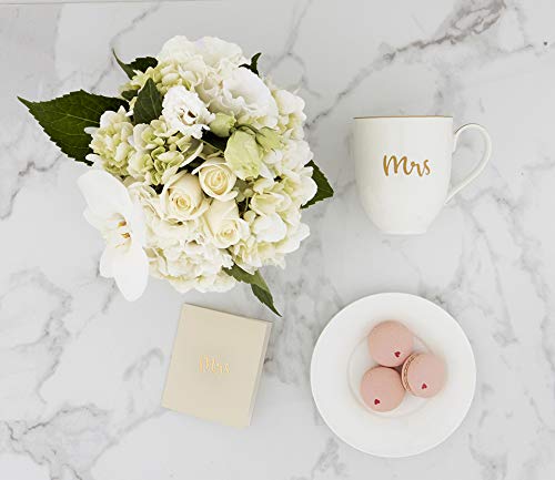 Mrs Coffee Mug Tea Cup, Bride Cup, Future Mrs Gifts, Fiance Gifts for Women, Engaged Mug, Bride to be, White (13.5 oz)