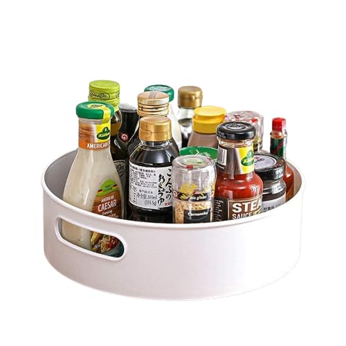 Lapinaha MultiPurpose 360 Rotating Organizer Tray Kitchen Organizer/Multi Function Rotating Tray/Cosmetics Organizer (Off Whit