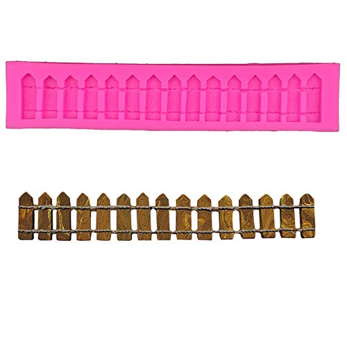 2Pcs Green Grass And Garden Picket Fence Silicone Molds For Diy Fondant Candy Making Tools Chocolate Mold Desserts Gum Clay Bisc