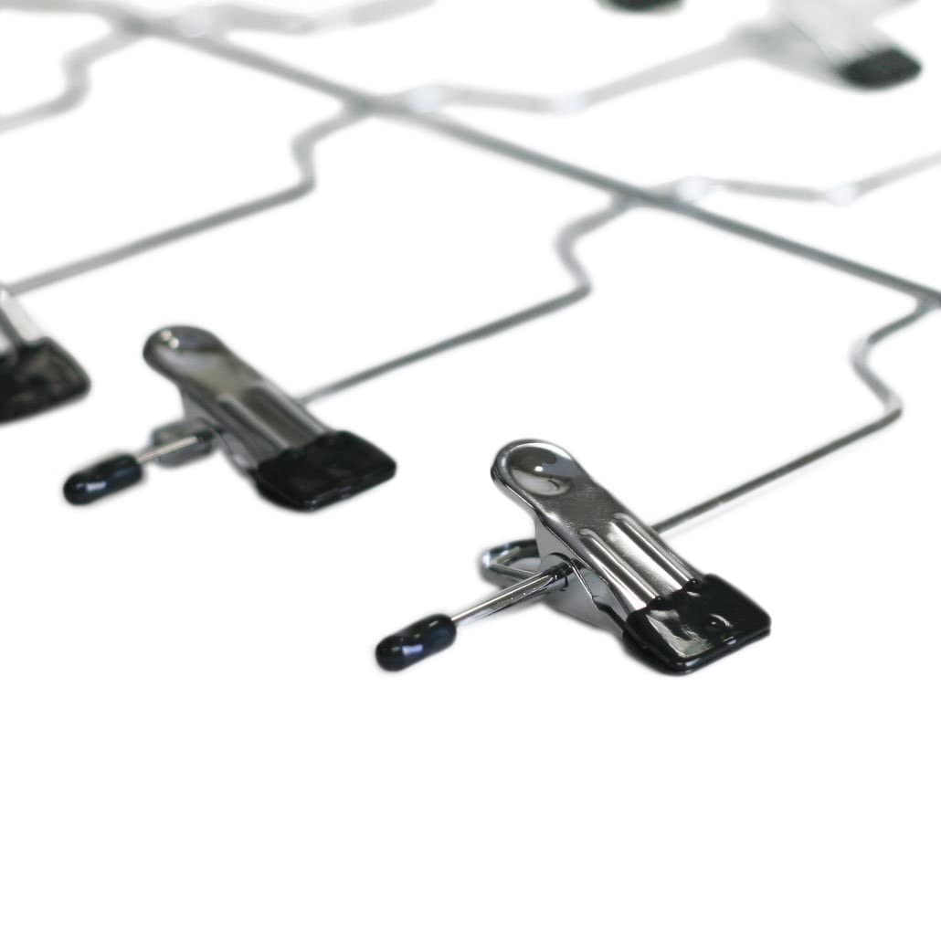 Huji Sturdy 4 Tier Trouser Skirt Pants Hanger Chrome And Black Vinyl (Set Of 4, 4 Tier Trouser Hangers)