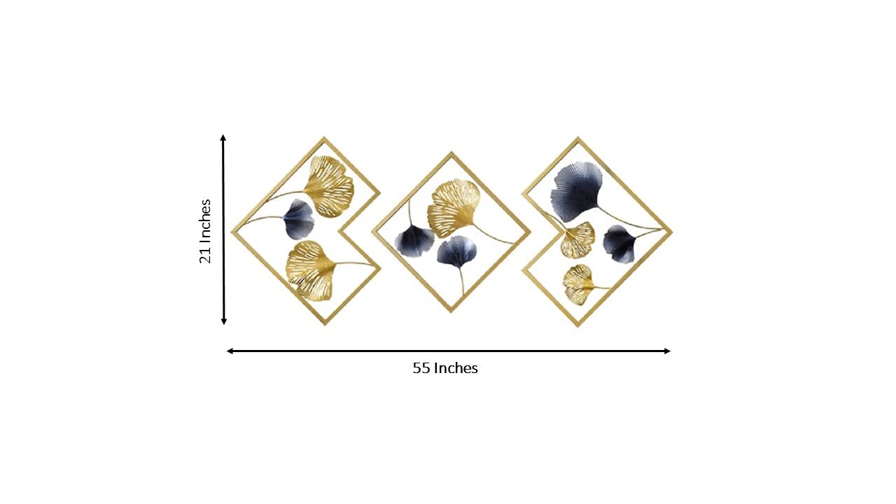 Design World Gifts And Interiors Metal Wall Art | Wall Decor/Wall Sculpture/Gingko Leaf Hanging/Decor | For Living Room, Office,