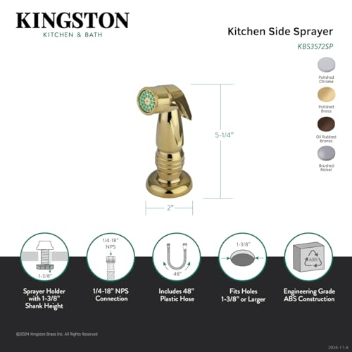 Kingston Brass KBS3578SP Kitchen Faucet Sprayer for KB3578BL  Brushed Nickel